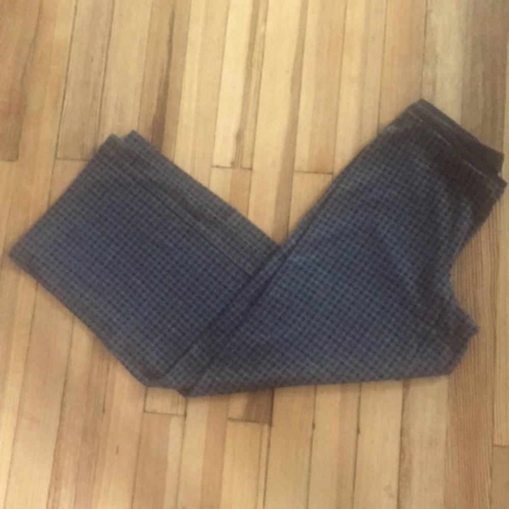 J.Jill Gray Plaid Ponte Knit Full Leg Elastic Waist Stretch‎ Pants Small